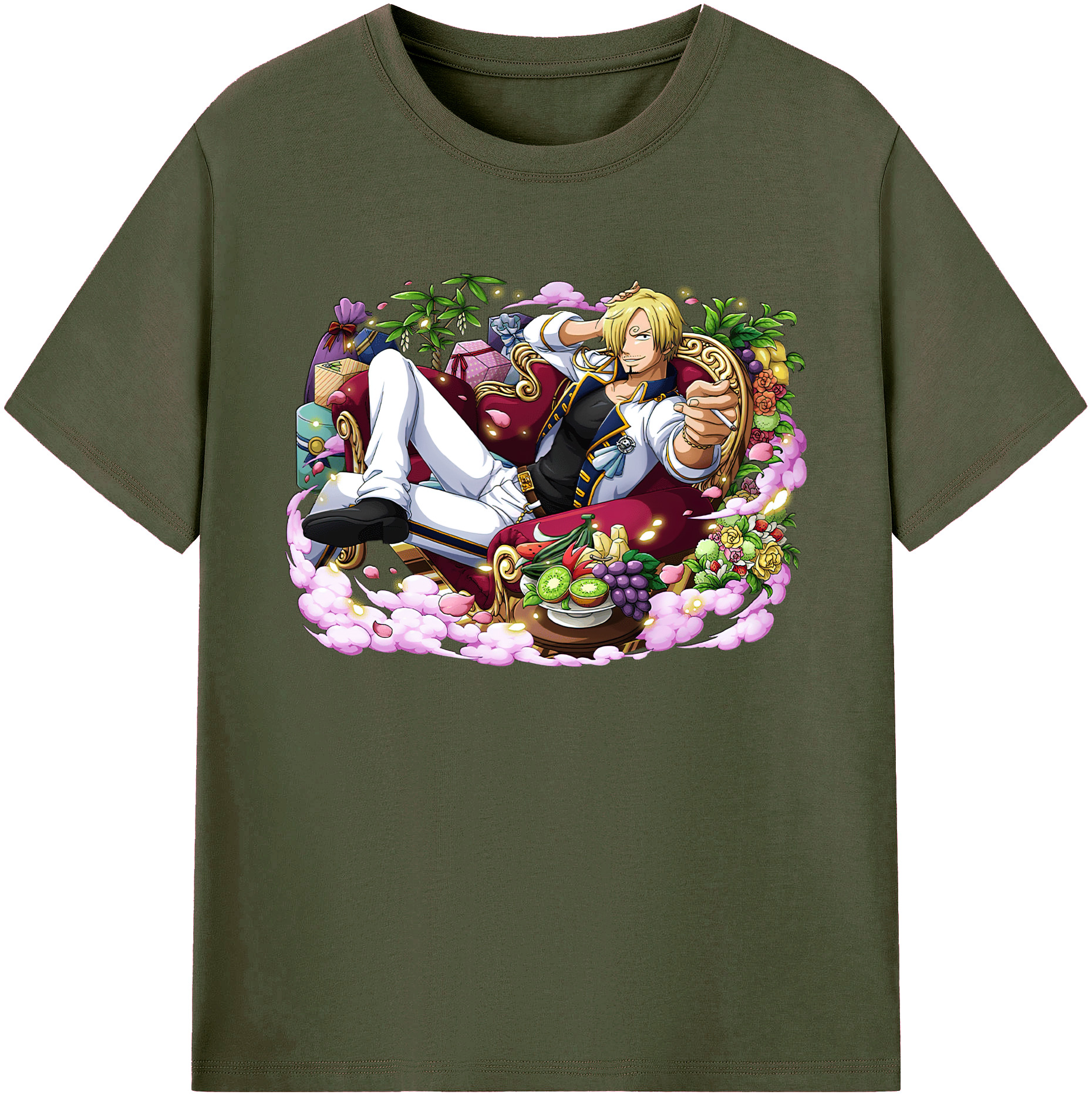 （画像用） ワンピース サンジ ONE PIECE Sanji 綿100％ メンズ半袖Tシャツ｜肌触りやわらか＆通気性